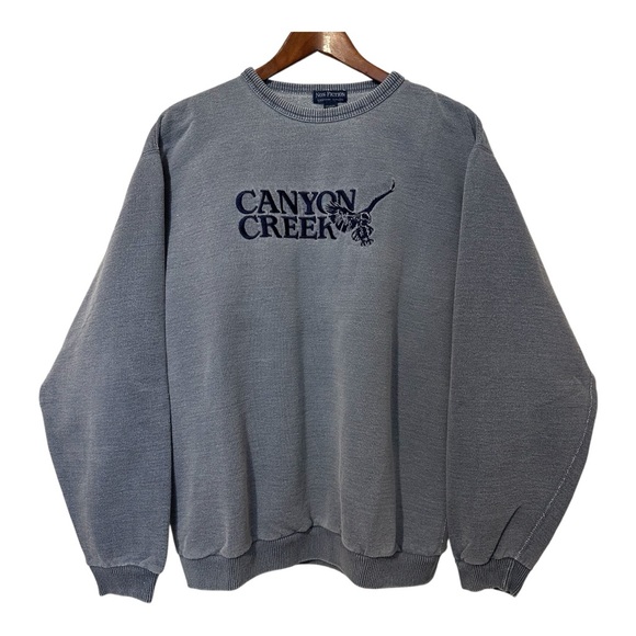 Vintage Other - Vintage Non-Fiction Canyon Creek Cotton Crewneck Embroidered Sweater Size Medium